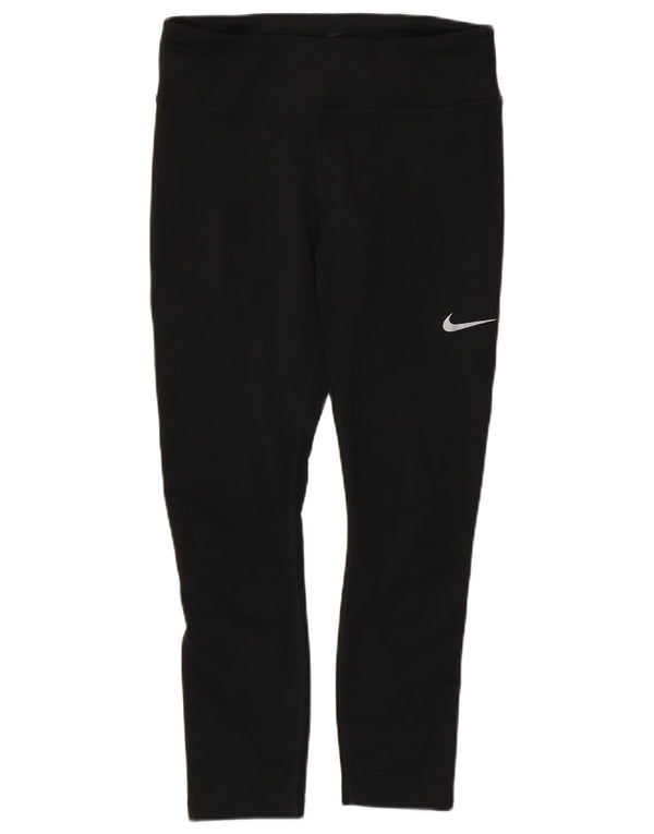 Leggings crop Nike Dri Fit pentru femei UK 12 Poliester mediu negru