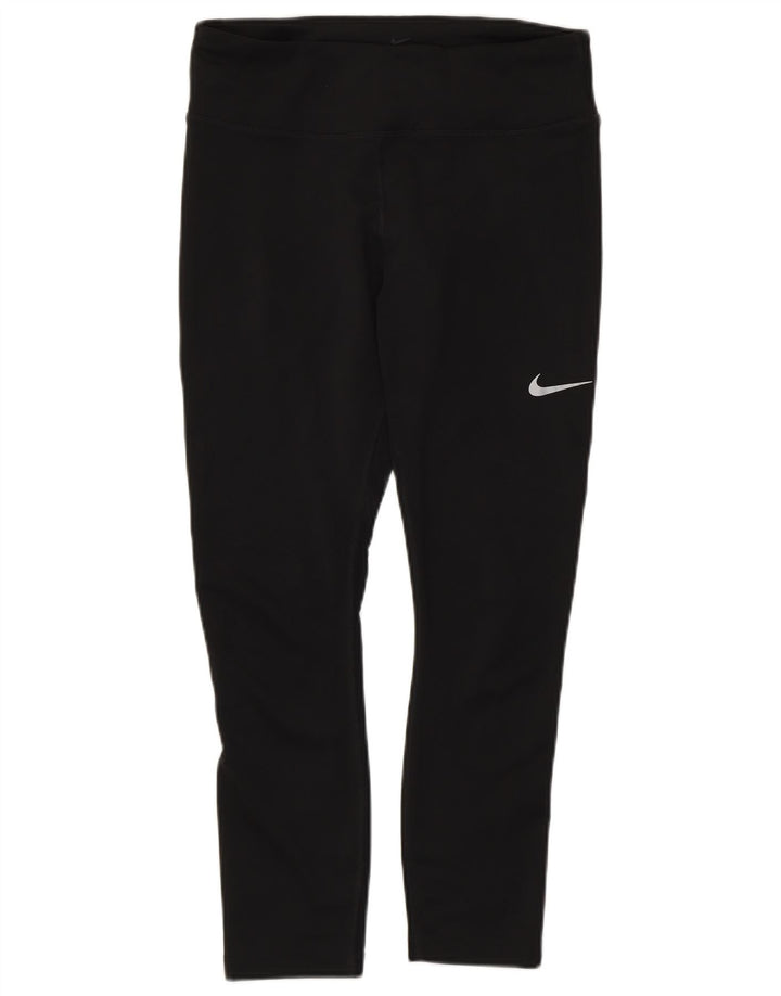 Leggings crop Nike Dri Fit pentru femei UK 12 Poliester mediu negru