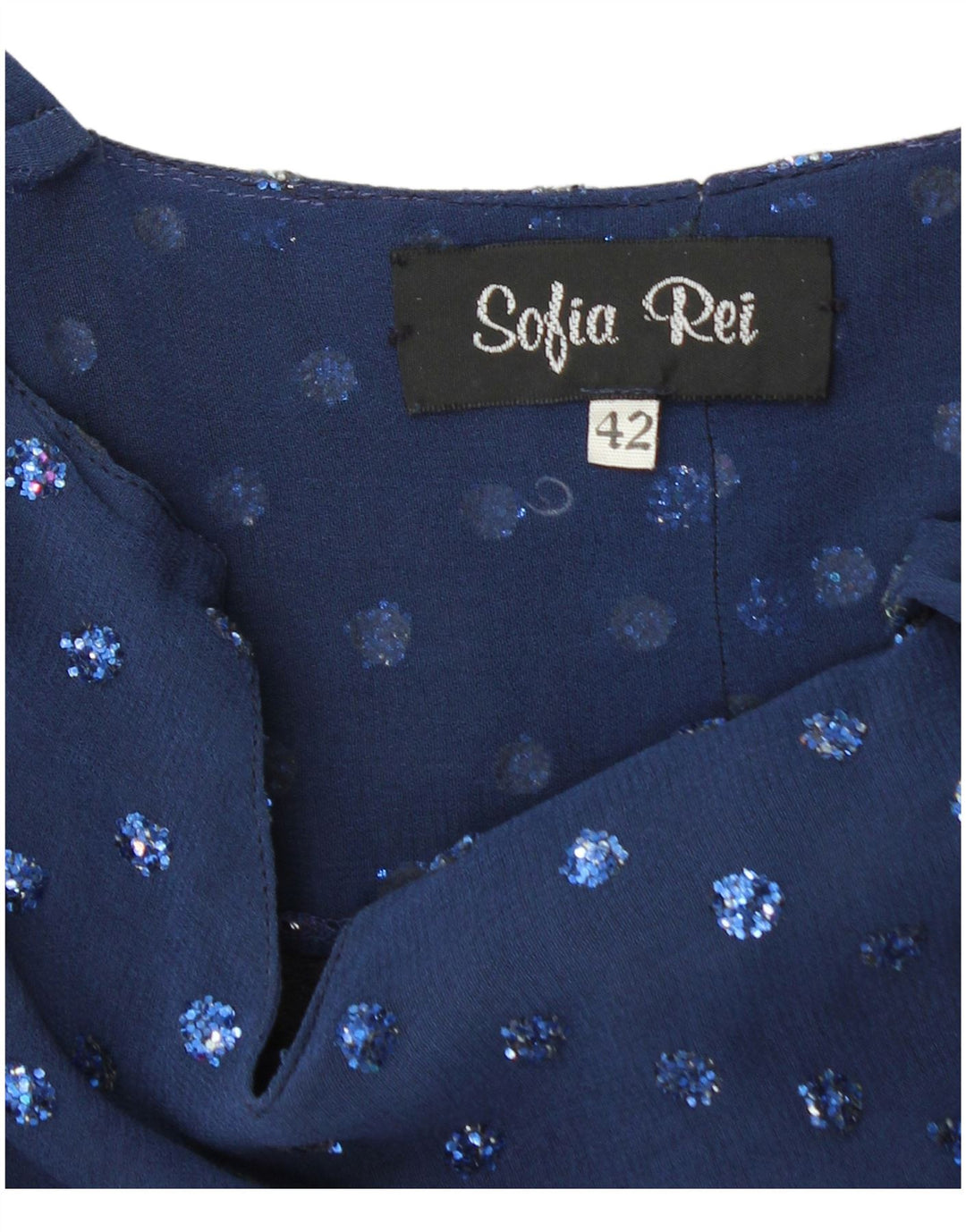 Rochie Slip Femei VINTAGE IT 42 Medium Bluemarin Spotted Silk