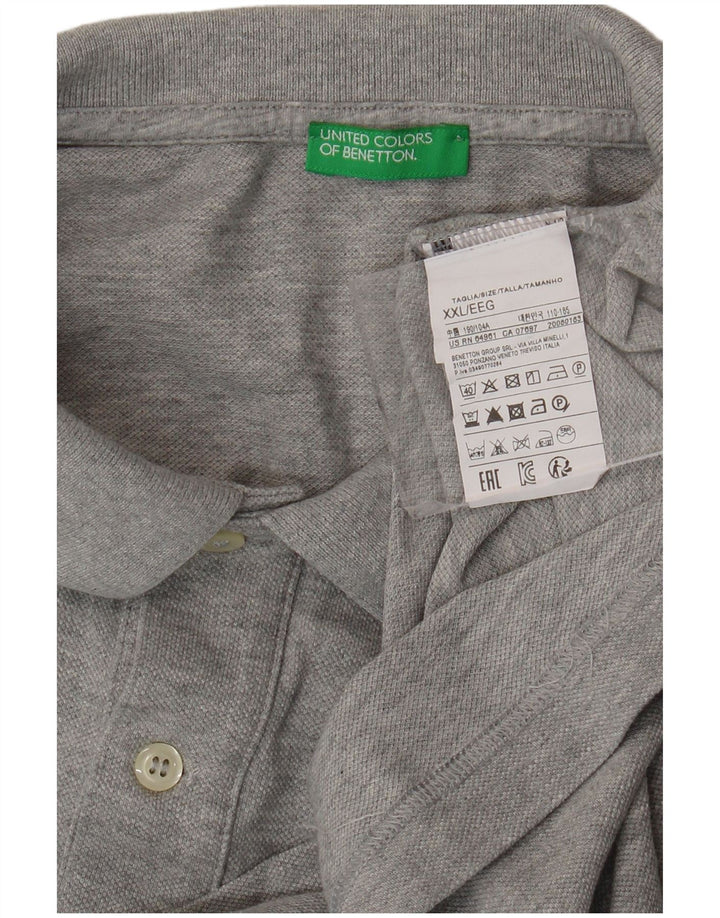 BENETTON tricou polo pentru bărbați 2XL bumbac gri
