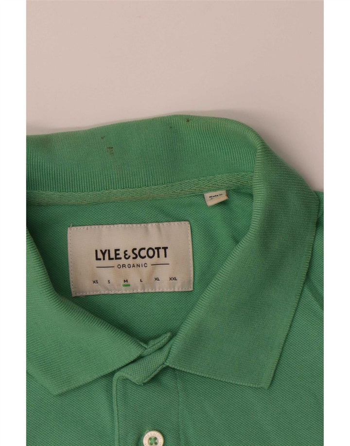 Tricou polo Lyle & Scott pentru bărbați, bumbac verde mediu