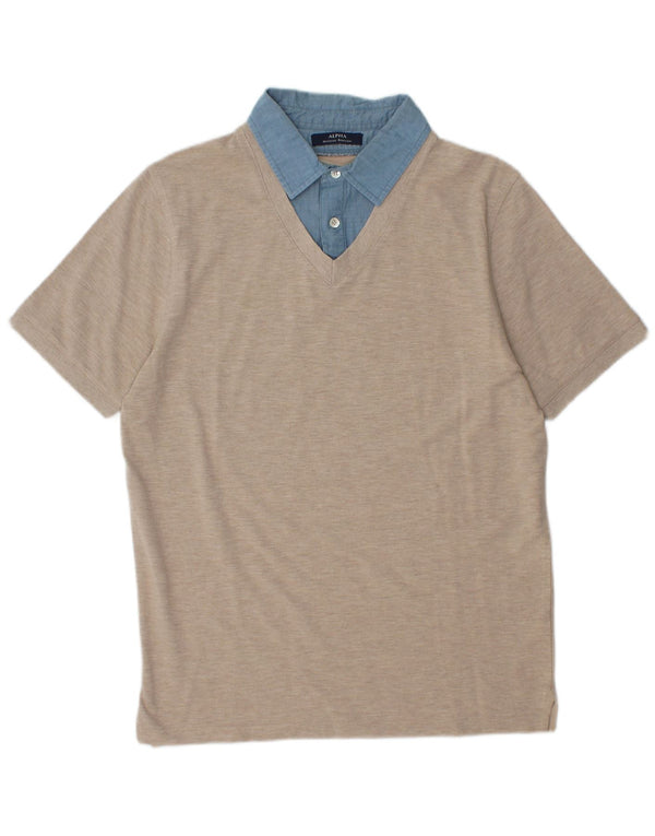 Tricou polo rugby pentru bărbați Alpha Massimo Rebecchi IT 52 mare, bej, bloc de culoare