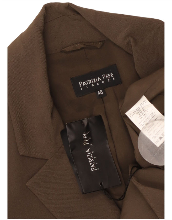 PATRIZIA PEPE Jachetă pentru damă cu 2 nasturi IT 46 Lână virgină maro mare