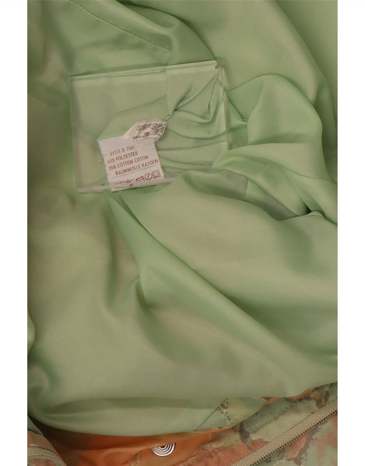 Pardesiu supradimensionat pentru femei vintage cu model abstract, UK 18 XL, poliester verde