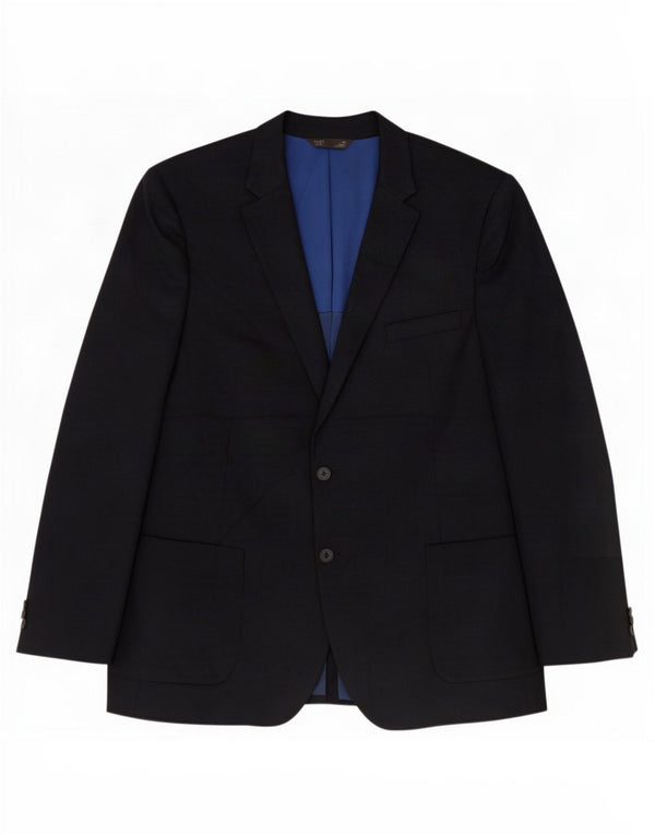 Jachetă pentru bărbați Marks & Spencer, cu 2 nasturi, UK 48 2XL, bleumarin, poliester