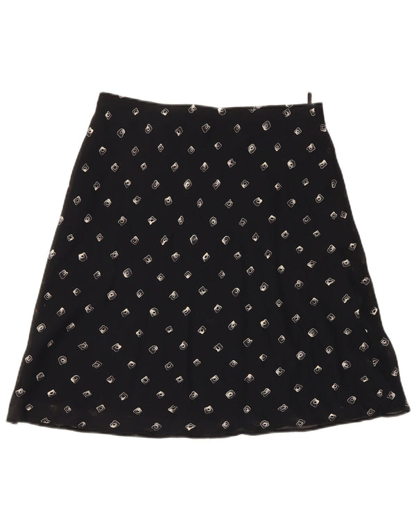 Fusta A-Line pentru femei Vintage W28 Medium Negru Geometric