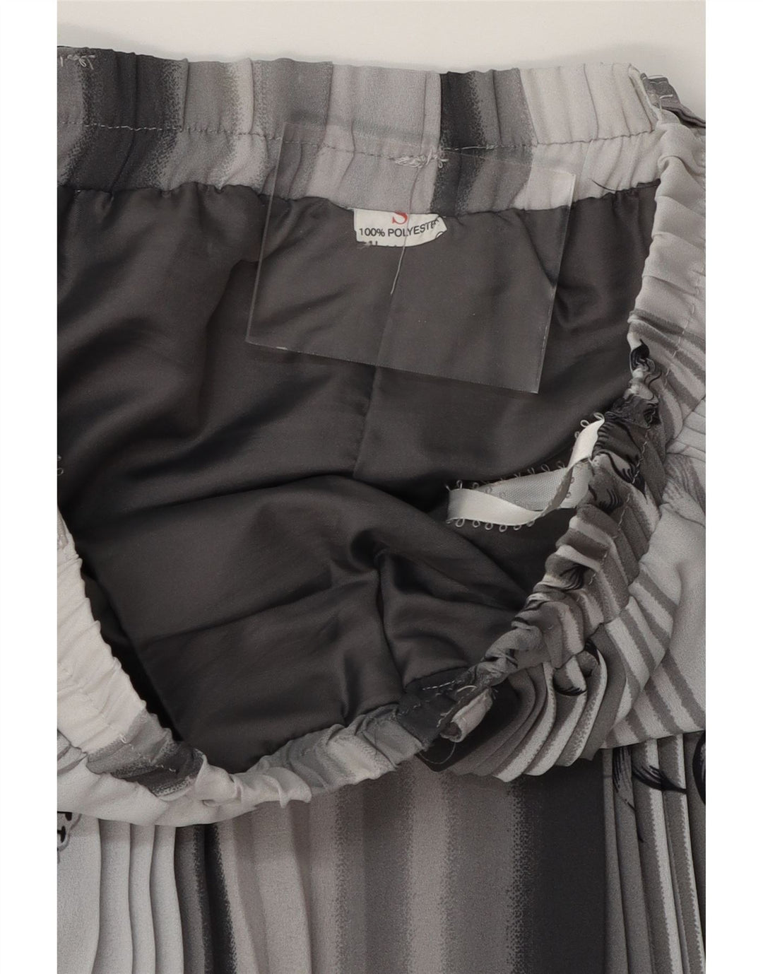 VINTAGE Womens Pleated Skirt Small W27  Grey Floral Polyester Vintage Vintage and Second-Hand Vintage from Messina Hembry 