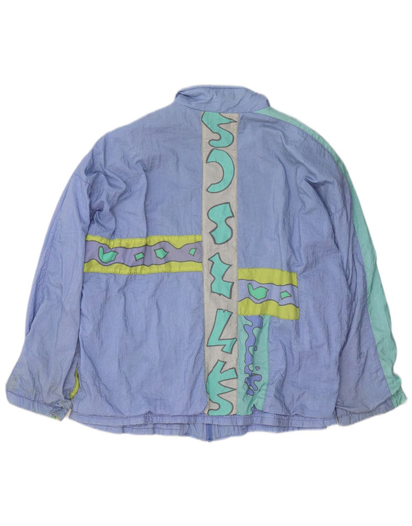 Jachetă de top pentru trening supradimensionată Adidas pentru femei UK 16 mare violet geometric