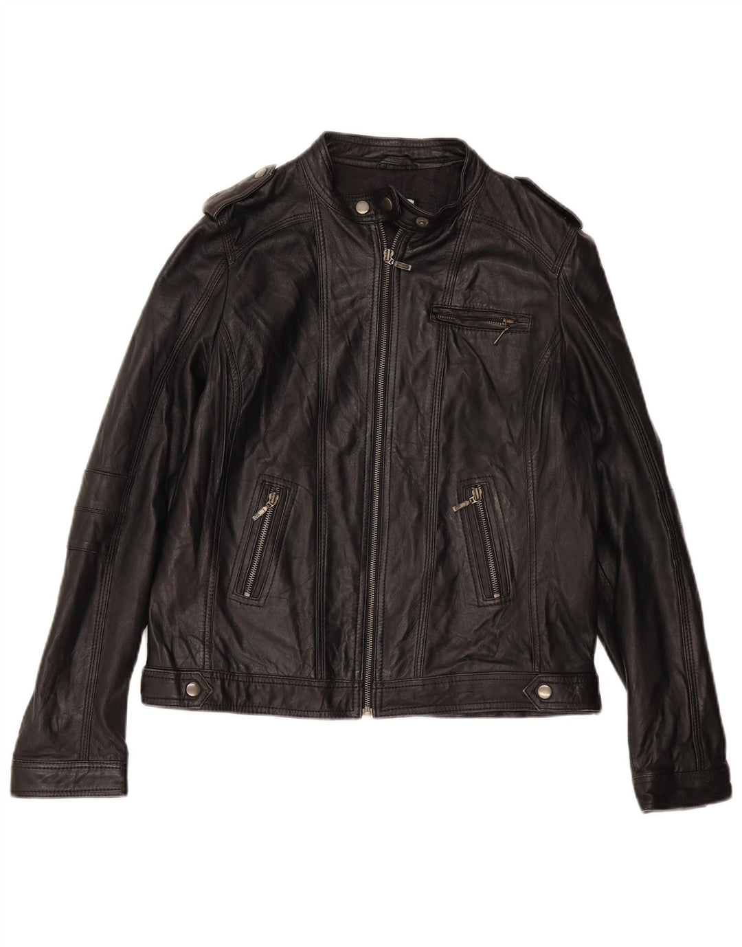 PIMKIE Jachetă de bază din piele pentru femei UK 16, mare, neagră