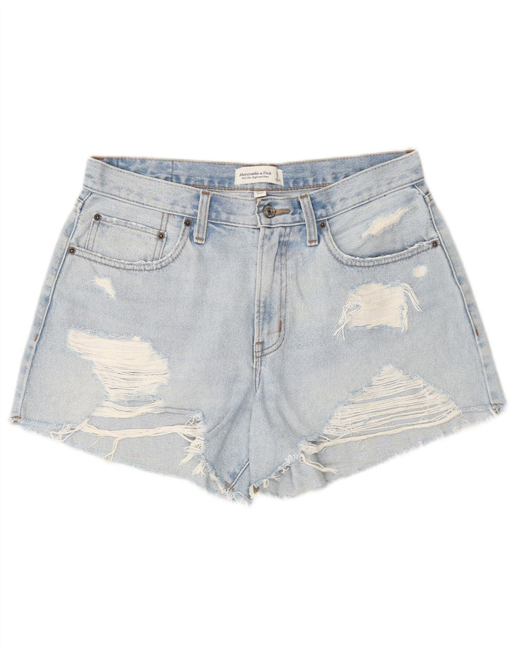 ABERCROMBIE & FITCH Womens Distressed Denim Shorts US 8 Medium W29 Blue