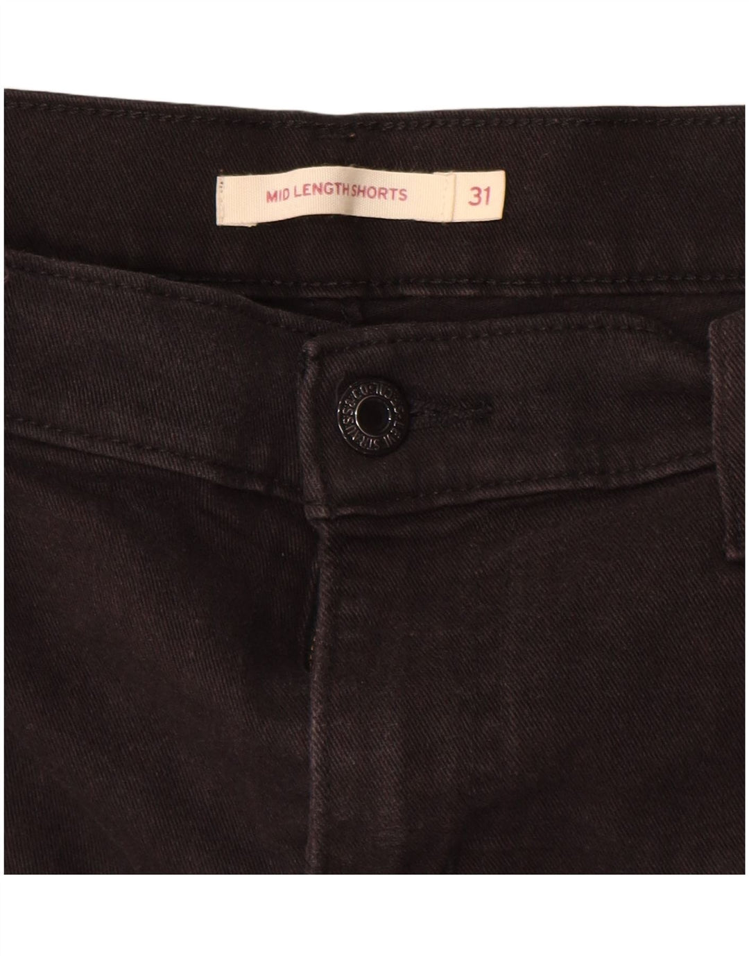 Pantaloni scurți din denim cu talie medie LEVI'S W31 bumbac mediu negru