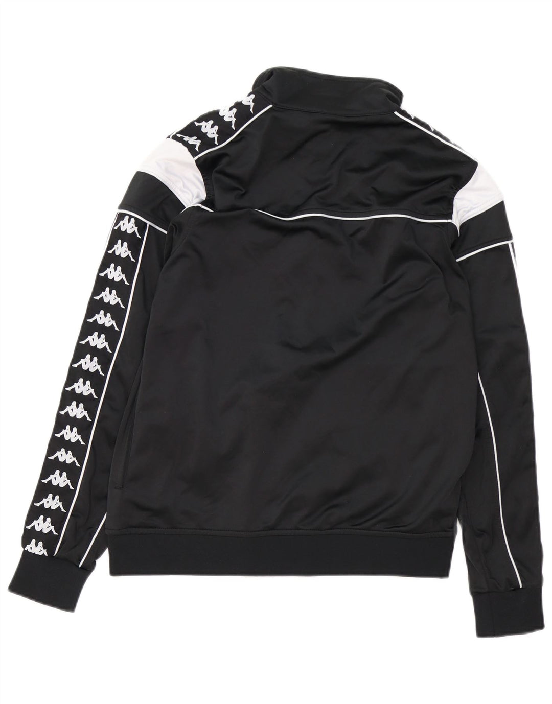 Jachetă de top cu trening grafic KAPPA pentru femei UK 14 Medium Black Colorblock