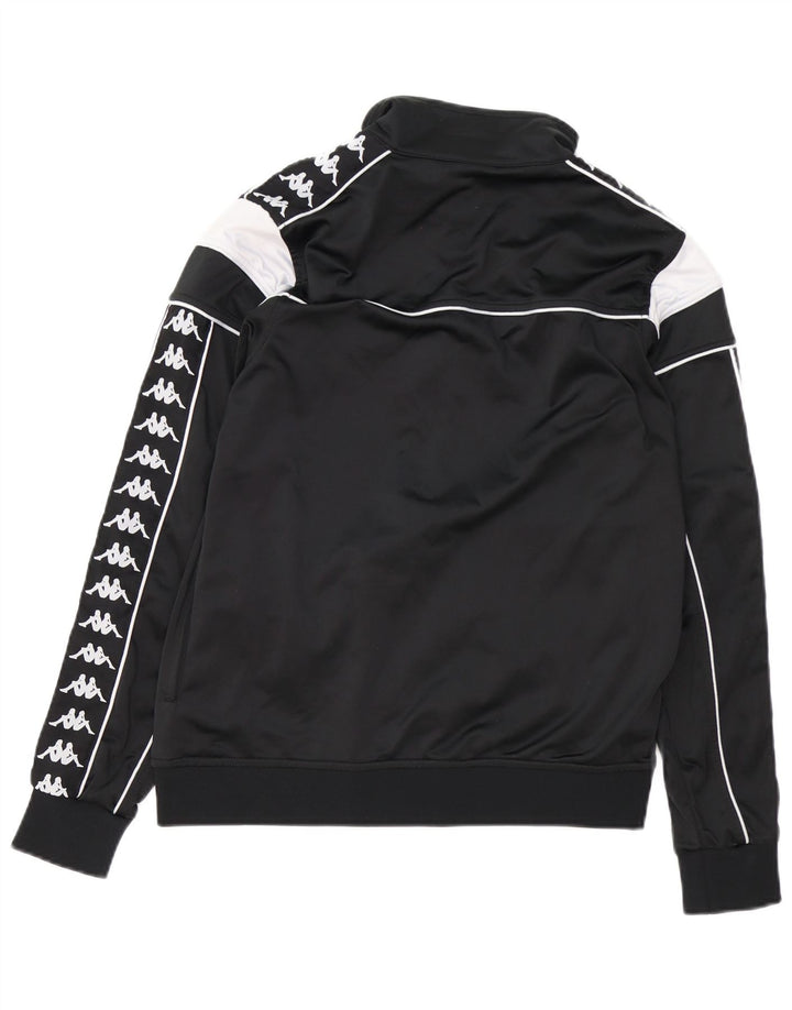 Jachetă de top cu trening grafic KAPPA pentru femei UK 14 Medium Black Colorblock