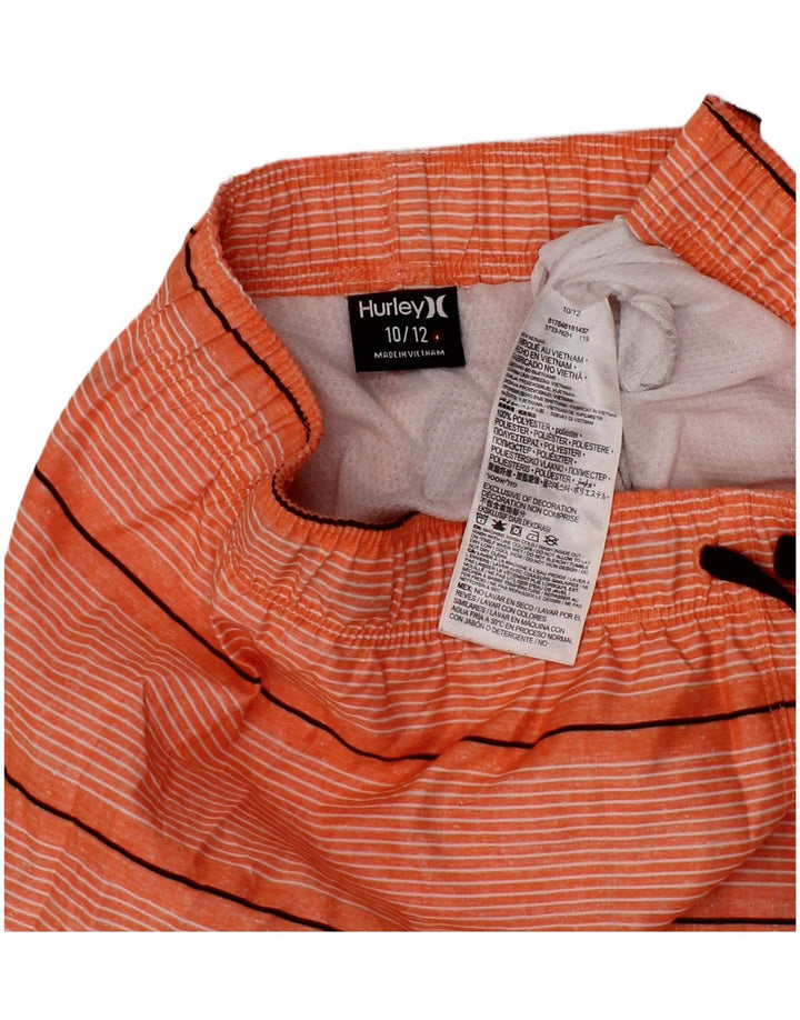 HURLEY Pantaloni scurti de baie pentru baieti 10-11 ani poliester cu dungi portocalii