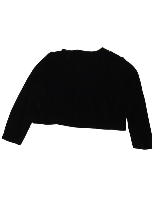 Jachetă Bolero din catifea deschisă pentru femei Rose Dirdnl EU 46 XL Viscoză florală neagră