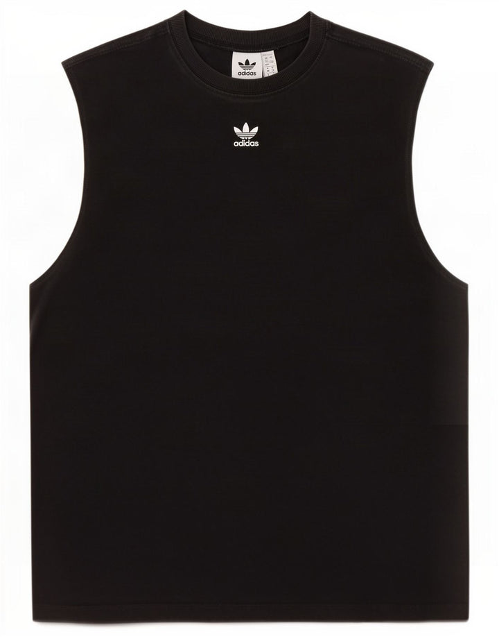 Vest Vest Top Femei Adidas UK 12 Medium Negru Bumbac