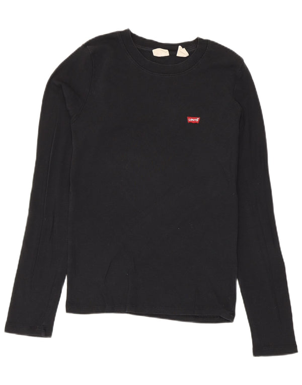 Top pentru femei Levi's cu mânecă lungă UK 12 Medium Negru