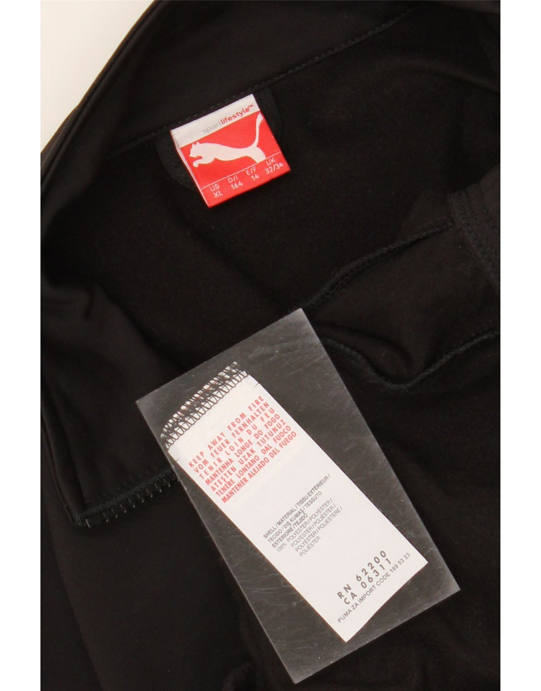 PUMA Boys Tracksuit Top Jacket 13-14 Years Black Colourblock Vintage Puma and Second-Hand Puma from Messina Hembry 