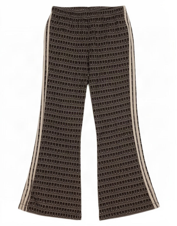 Pantaloni de trening Adidas Flare pentru femei UK 12 Medium Black Geometric