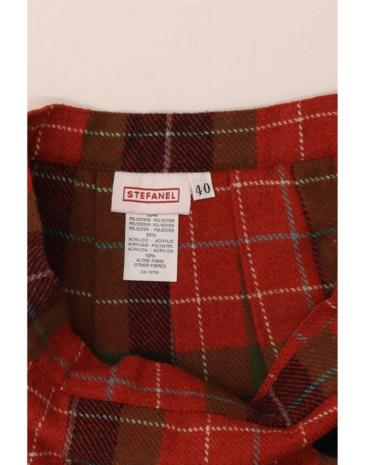 Fusta Mini Wrap Femei Stefanel IT 40 Small W26 Red Check Poliester