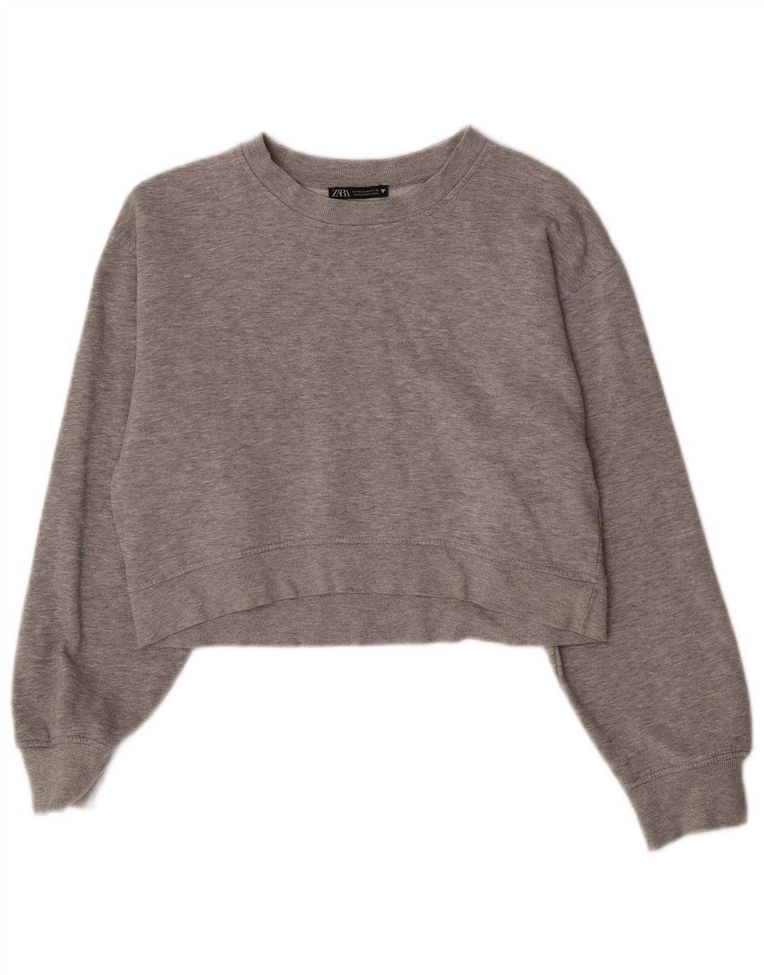 Pulover pentru femeie Zara Crop Pulover UK 12 Gri mediu