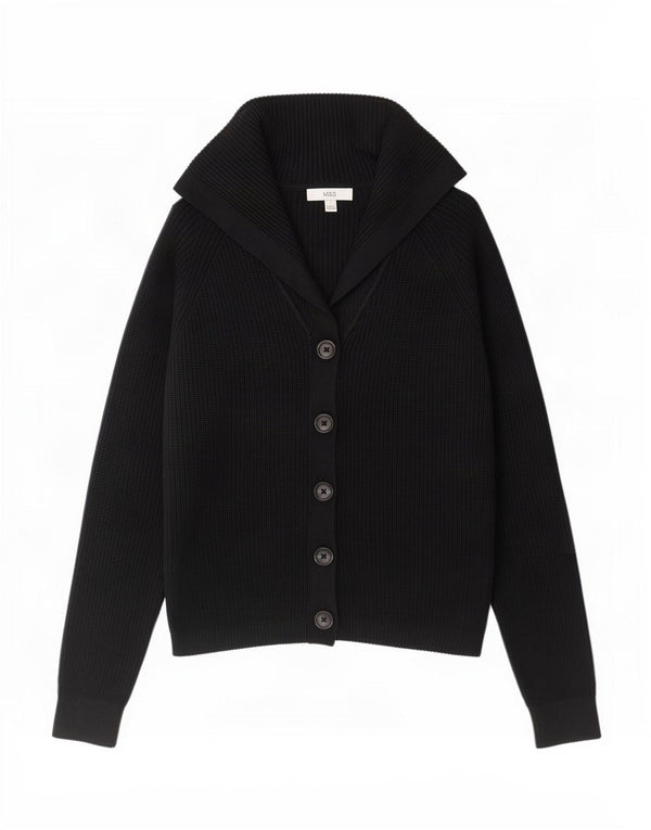 Pulover cardigan pentru femei Marks & Spencer UK 16 mare, negru, viscoză