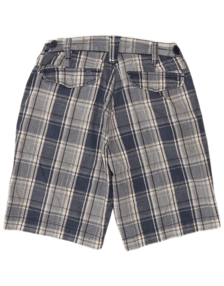 Pantaloni scurți chino pentru bărbați Outsider W30, bumbac cu carouri albastru mediu