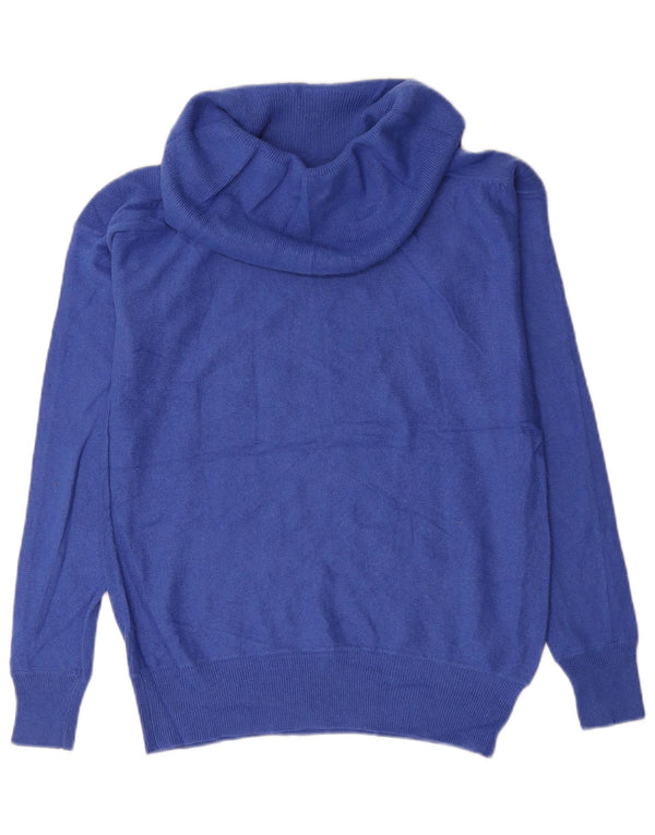 Reiss Pulover supradimensionat pentru femei cu gât rulat, UK 10 Small Blue Viscose