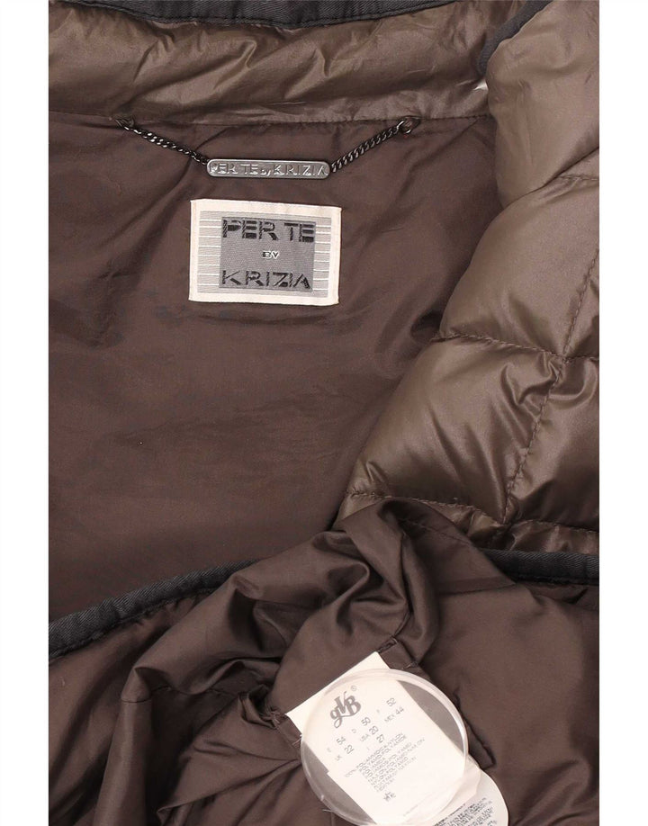 Perte by Krizia Jachetă matlasată pentru femei UK 22 3XL Maro Poliamidă
