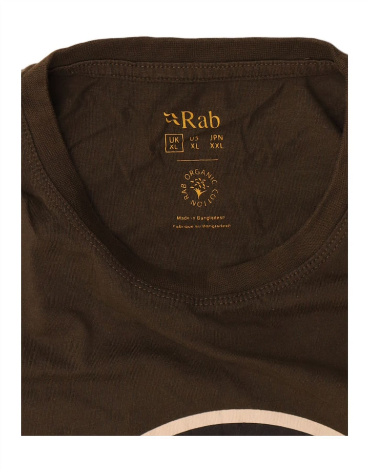 Tricou grafic pentru bărbați Rab Top XL Kaki Bumbac