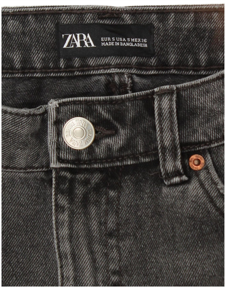 Fusta Mini Denim Zara Femei Small W26 Bumbac Negru