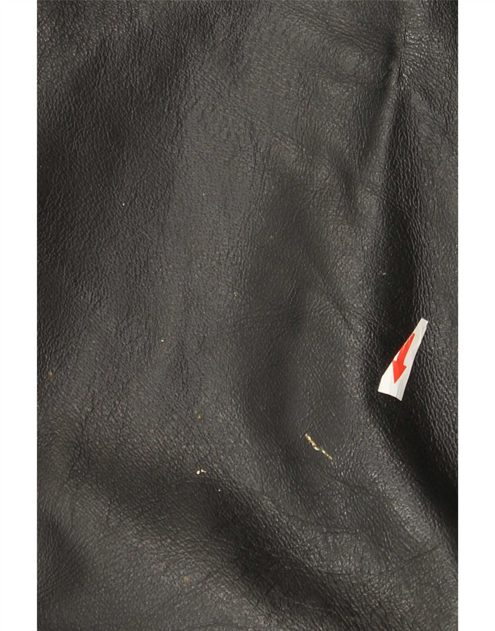 Pantaloni din piele vintage pentru bărbați W36 L31 din piele neagră