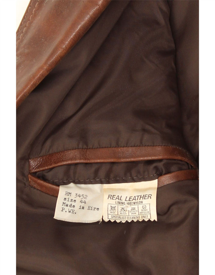 Jachetă vintage pentru bărbați din piele cu 2 nasturi IT 44 XS piele maro