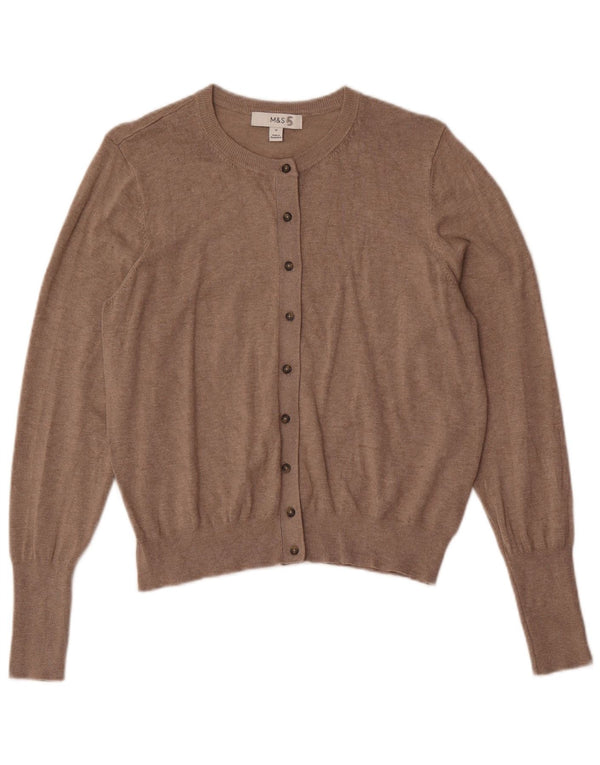 Marks & Spencer Pulover Crop Cardigan pentru Damă UK 16 Mare Maro Viscoză