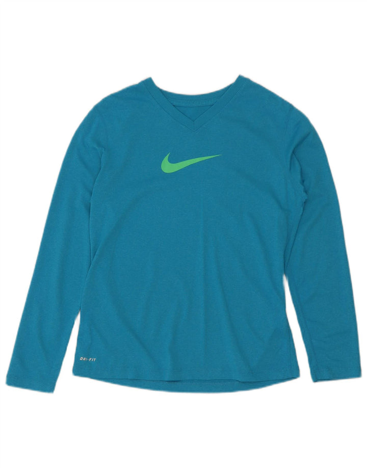 Nike fete Dri Fit Top cu mânecă lungă 11-12 ani mare, albastru, poliester