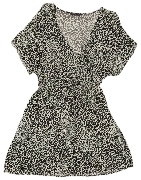 Rochie A-Line pentru femei Marks & Spencer UK 14 Medium Black Animal Print Viscoza