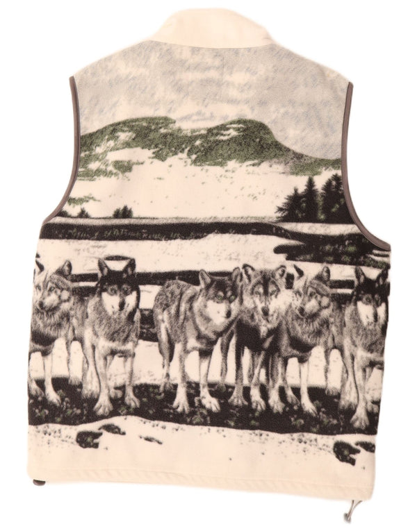 Atlas For Mens Graphic Fleece Gilet UK 44 2XL Poliester alb