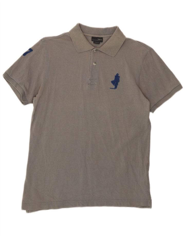 MARLBORO CLASSICS Mens Polo Shirt Medium Grey Cotton Vintage Marlboro Classics and Second-Hand Marlboro Classics from Messina Hembry 