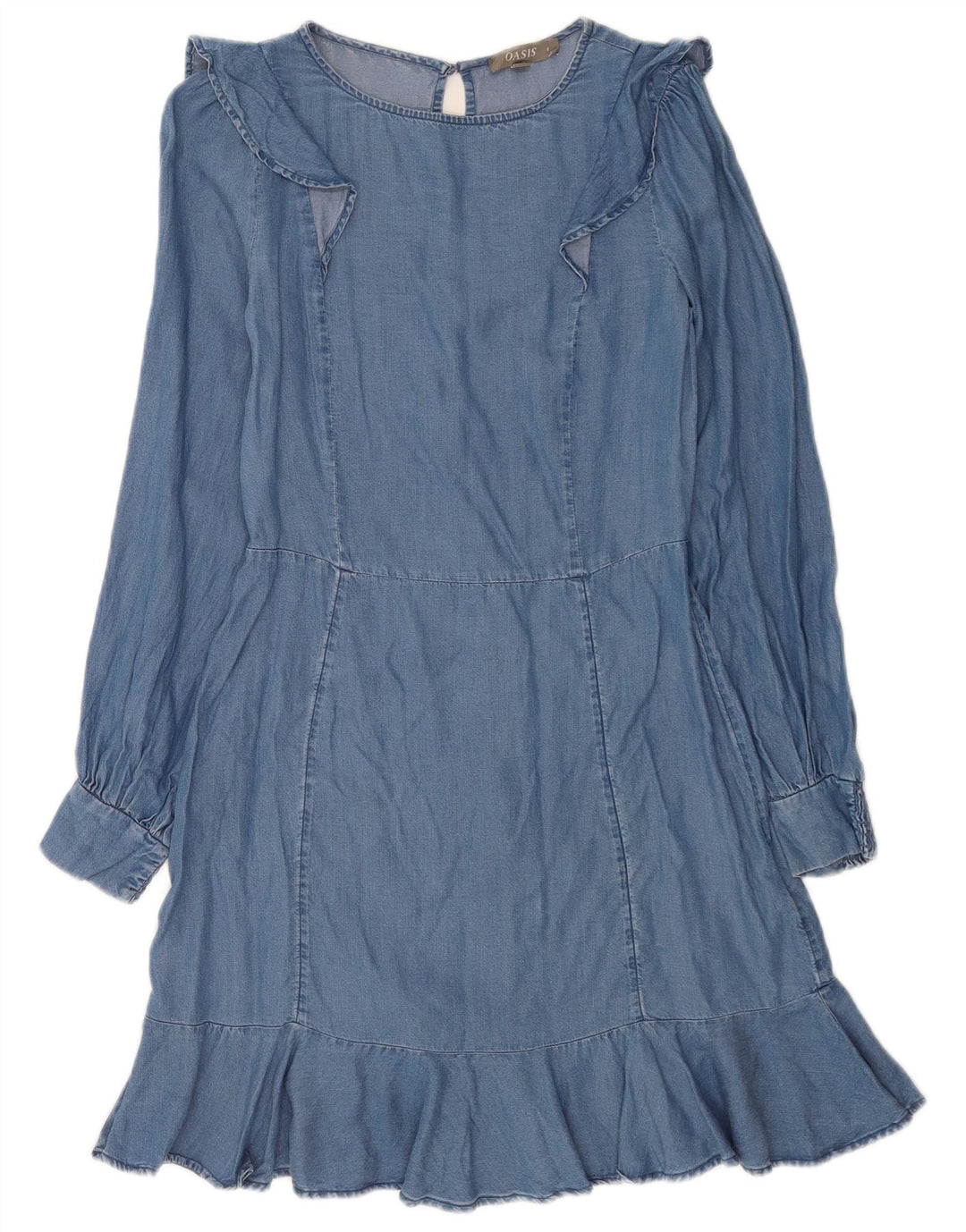 Rochie denim Oasis pentru femei UK 8 Small Blue Lyocell