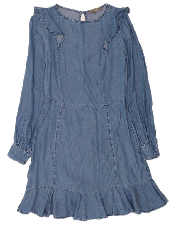 Rochie denim Oasis pentru femei UK 8 Small Blue Lyocell