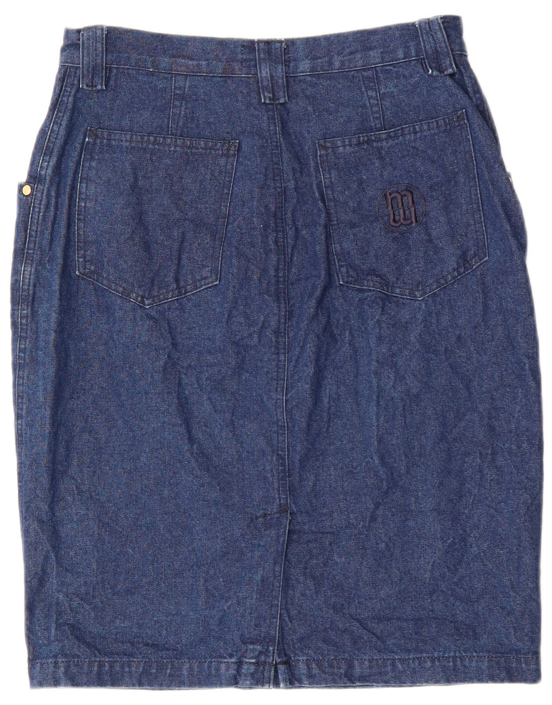 Fusta de blugi pentru femei VINTAGE W32 mare bumbac bleumarin