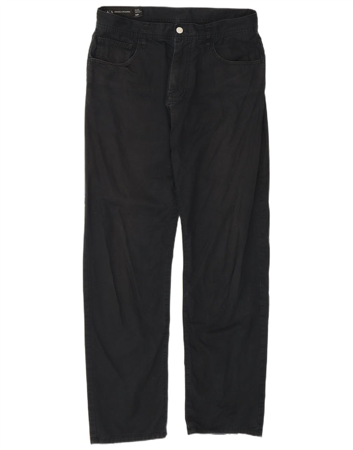 Armani Exchange Pantaloni casual drepti pentru bărbați W32 L30 bumbac negru