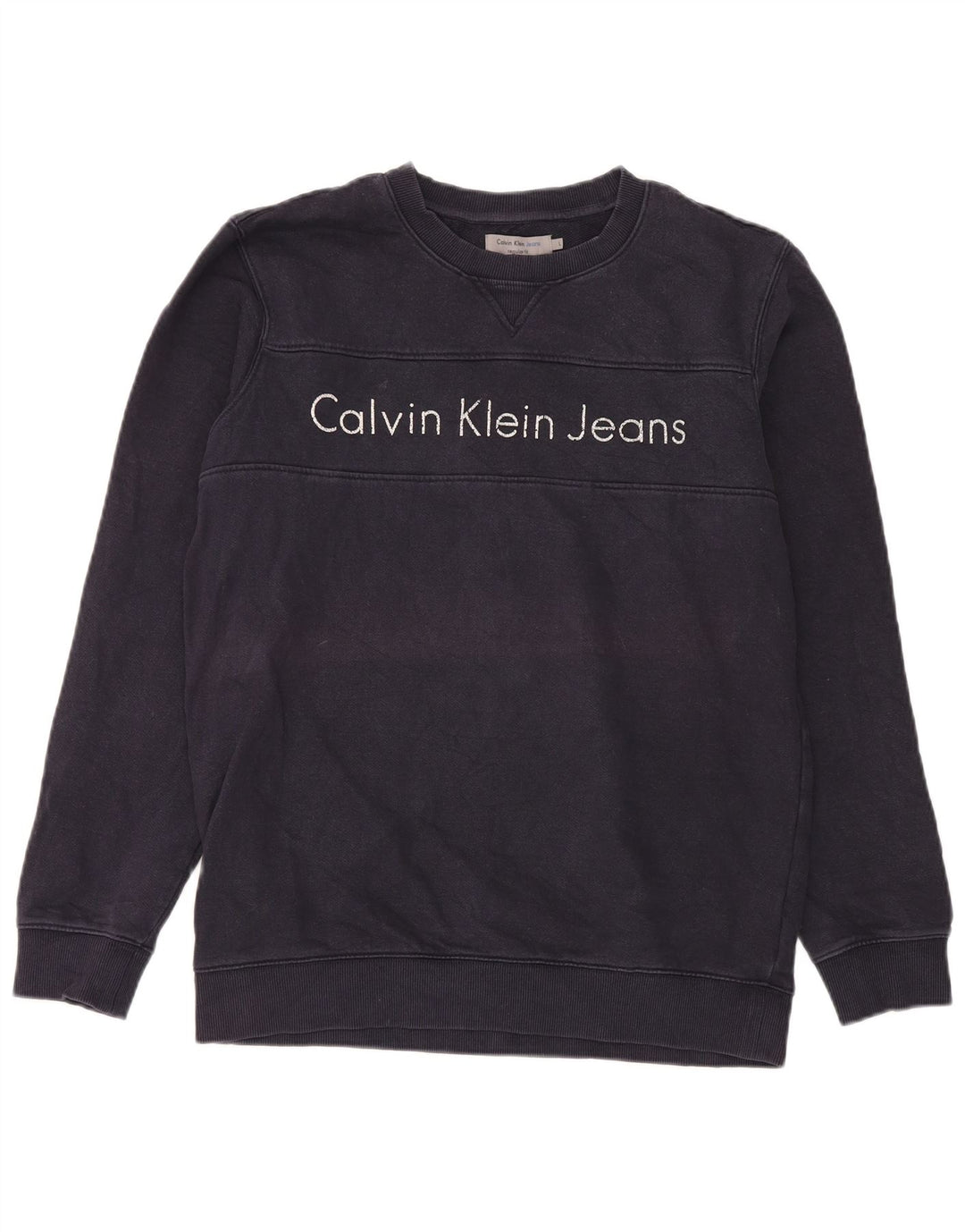 Hanorac grafic pentru bărbați Calvin Klein Jeans Pulover mare bleumarin