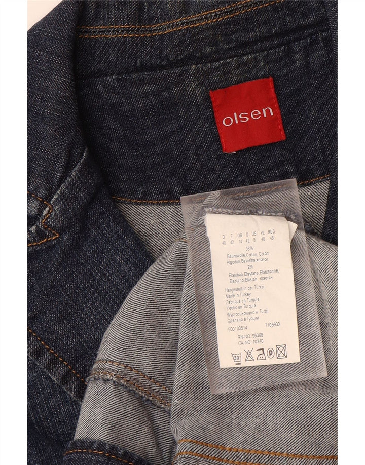 Jachetă OLSEN pentru femei din denim cu 2 nasturi, UK 14, bumbac albastru mediu