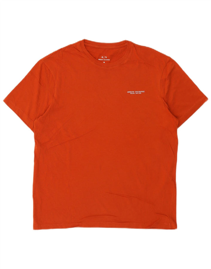 Tricou Armani Exchange pentru bărbați, cu croiala normală, top din bumbac portocaliu mediu