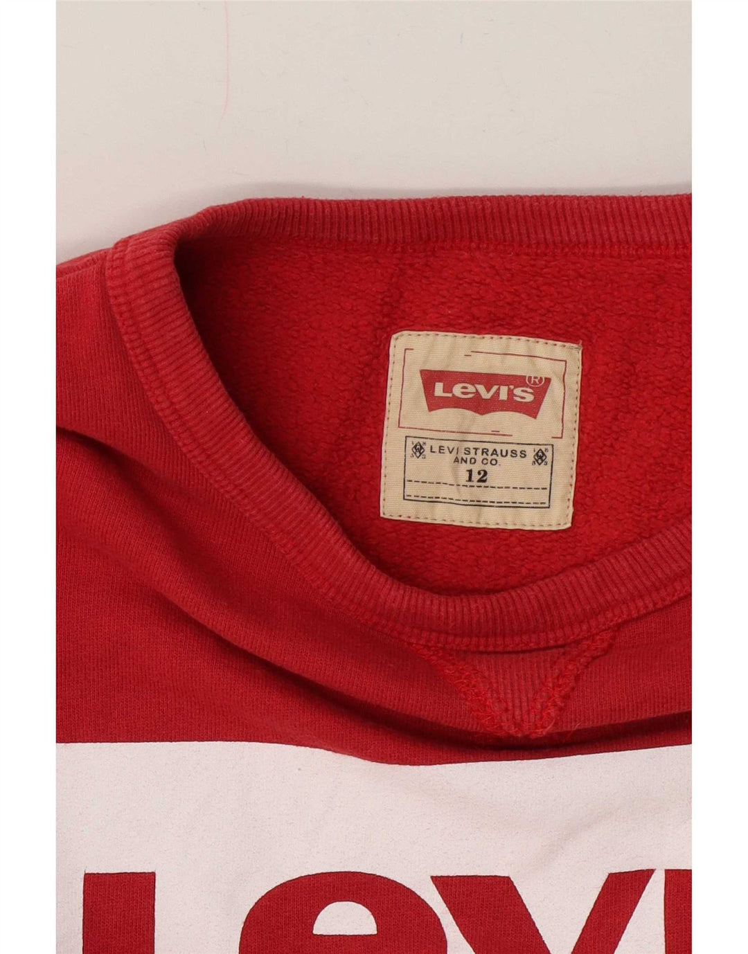 Pulover Levi's pentru băieți, cu grafică, 11-12 ani, roșu