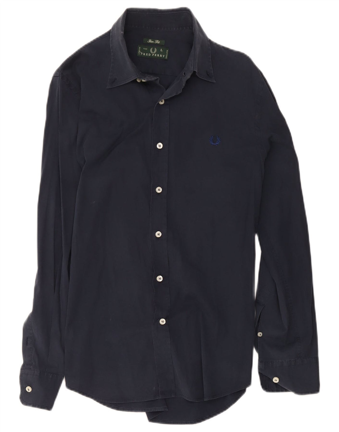 Cămașă pentru bărbați Fred Perry Slim Fit, mare, albastru bleumarin, bumbac