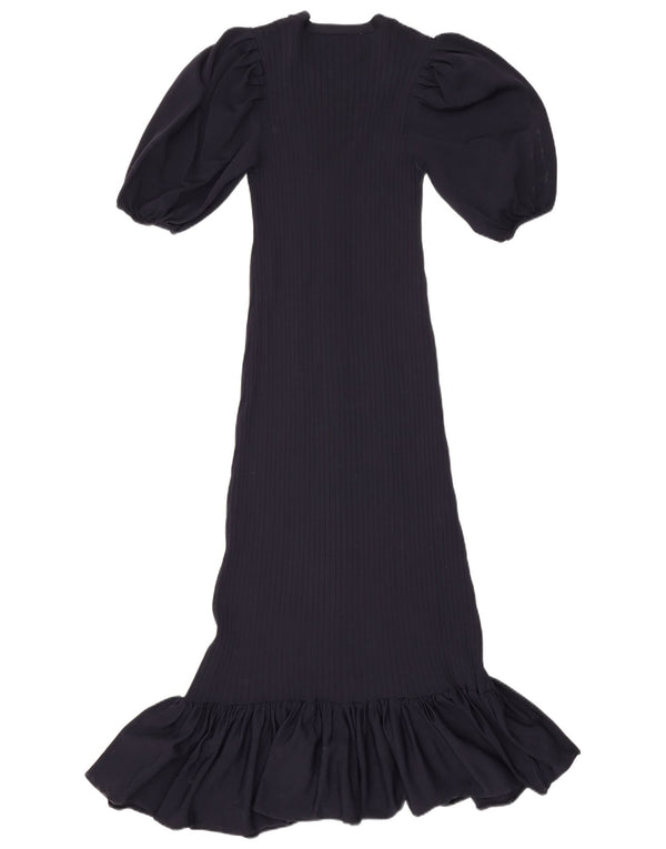 Rochie Maxi pentru Damă Zara UK 12 Medium Bleumarin Poliamidă
