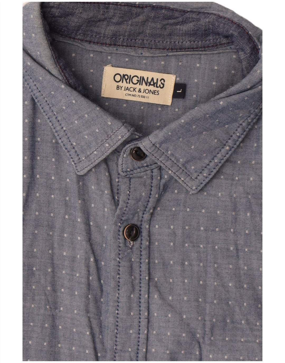 Cămașă Jack & Jones pentru bărbați, mare, albastru, bumbac cu pete