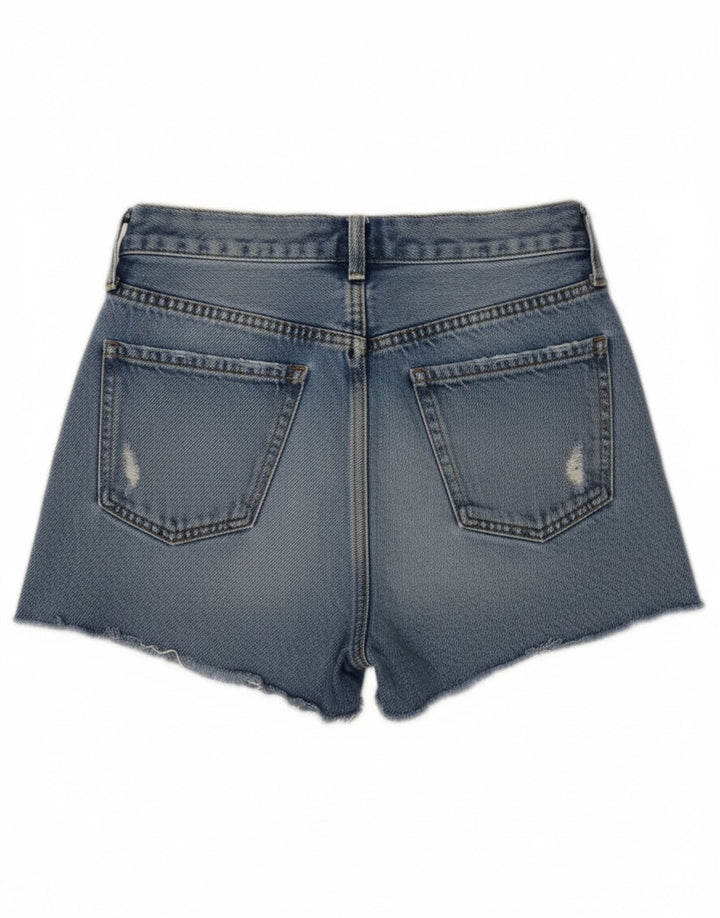 Pantaloni scurți din denim învechit pentru femei Zara EU 34 2XS W24 Albastru